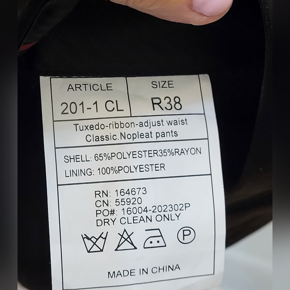 Men's Black tuxedo pants size R38 - Picture 3 of 11